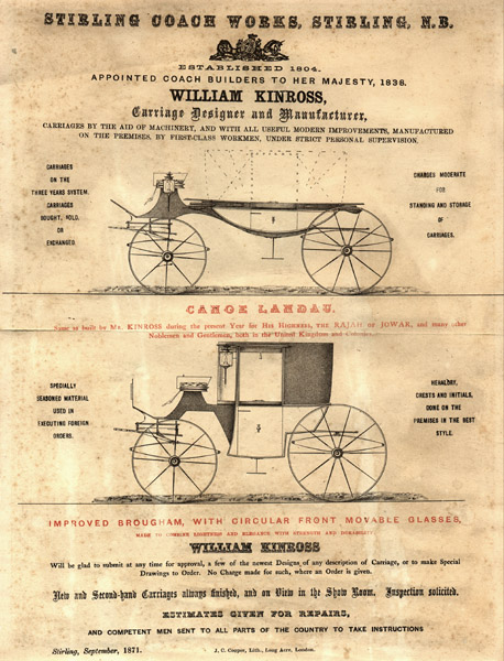 1871 Advertisement for William Kinross & Sons