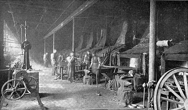 The Port Street Works Forge in 1908