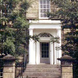 William's front door, note the 'carriage wheel like' window above it.