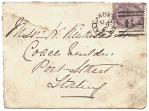 Letter to Messrs W Kinross Sons, postmarked Callander 20 May 1885.