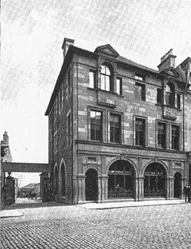 Front view of the Port Street Carriageworks, 1908